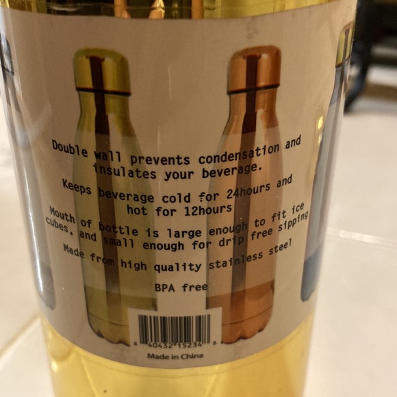 NWOT gourmet gold electroplated Stainless steel bottles - Picture 8 of 8